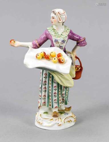 Fruit seller, Meissen, around 1967, 1st quality, from the series of Parisian criers, aseries of 34