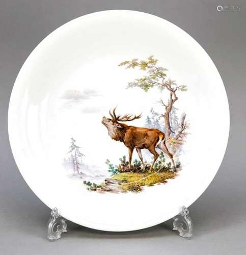 Wall plate, Meissen, mark after 1934, 1st quality, model no. F 177, polychrome paintingwith