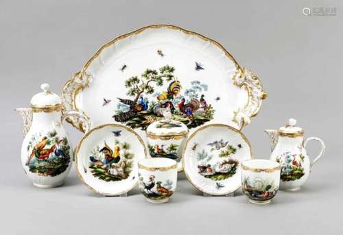 Tête-à-tête, 8-piece, KPM Berlin, beginning 19th century, 1st quality, polychrome paintingwith