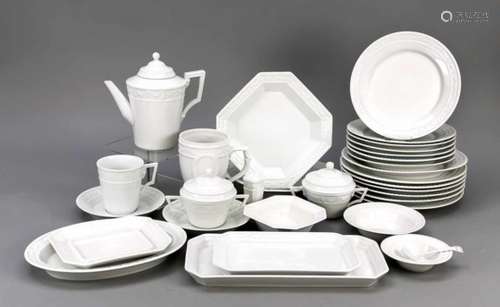 Restservice, approx. 54 pieces, KPM Berlin, brand 1962-1992, 2nd quality, draft for thelast Duke