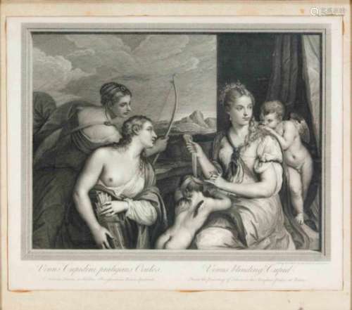 Robert Strange (1721-1792) after Titian, ''Venus blinding Cupid'', copper engraving afterTitian's