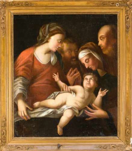 Anonymous painter of the 17th / 18th Century, the holy family with Elisabeth andZacharias,