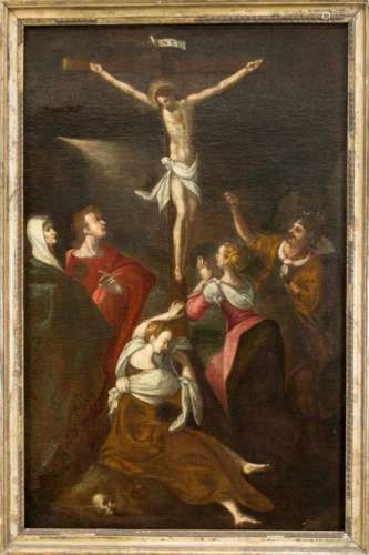 Italian Painter around 1700, crucifixion of Christ with Stephaton who handed the vinegarsponge.