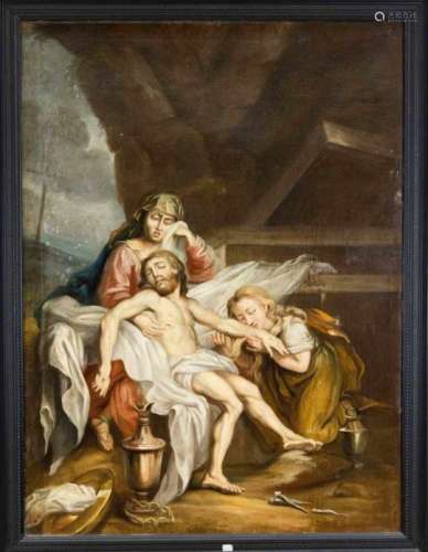 Anonymous painter of the 18th century, burial of Christ with the two Marys, probably acopy based