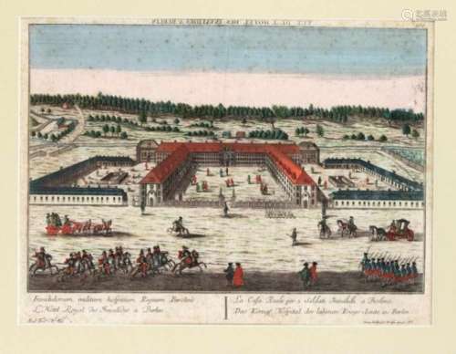 Two peep-box sheets with views of Berlin around 1780, ''The royal hospital of the lame warpeople