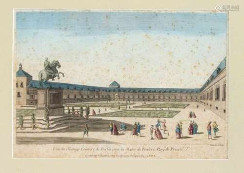 Two peep-box sheets with views of Berlin around 1780, ''Vue du manege couvert de Berlinavec la