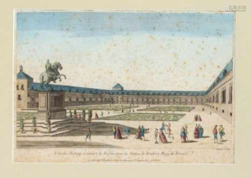 Two peep-box sheets with views of Berlin around 1780, ''Vue du manege couvert de Berlinavec la