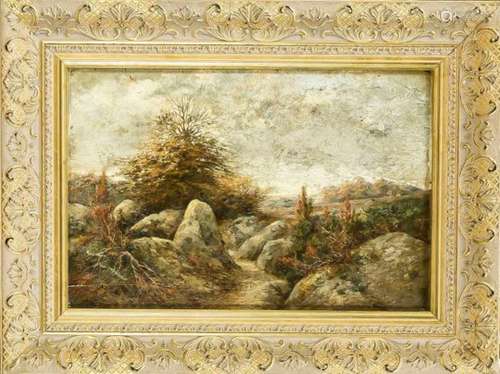 Anonymous landscape painter 1st half of the 20th century, southern landscape withboulders, oil on