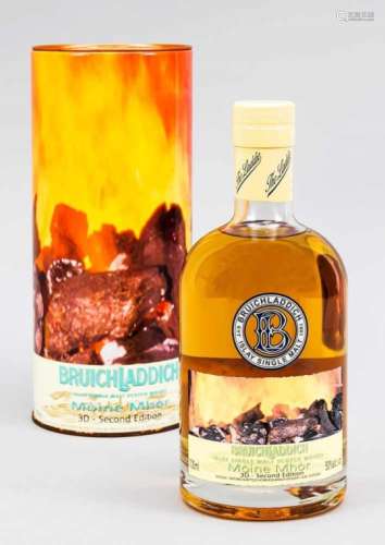 Eine Flasche Bruichladdich Islay Single Malt Scotch Whisky (Moine Mhor) 3D - secondedition, 70 cL.