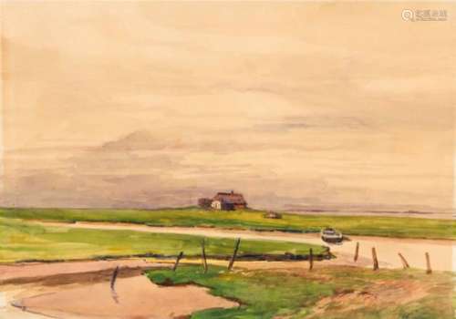 Amelie Ruths (1871-1956), Vendes Hallig, watercolor on paper, signed lower right, sheetdimensions:
