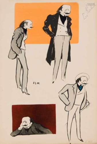 SEM, d.i. Georges Goursat (1863-1934), French caricaturist, figures from the ''Maxim''Paris. Color