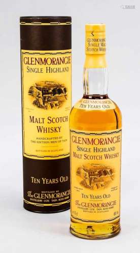 Eine Flasche Glenmorangie Single Highland Malt Scotch Whisky, 10 Years old., 70 cL. ImOriginal-