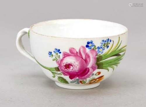 Marcolini cup, Meissen, mark 1774-1817, 1st quality, handle in the form of sinuoustendrils,