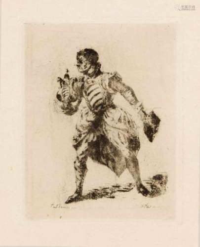 Frédéric Villot (1809-1875), figure after Paolo Veronese, etching on laid paper, signed inthe plate.