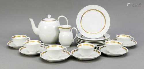 Coffee service for 6 people, 20 pieces, Meissen, Makre 1924-34, 1st quality, designed byPaul Börner,