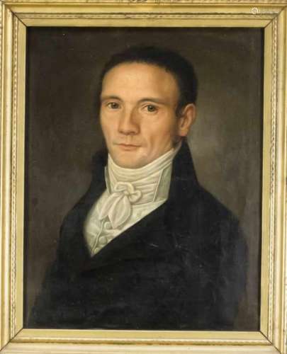 Portrait painter of the Biedermeier around 1830, portrait of a man, oil on canvas,unsigned, more