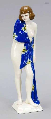 Female nude, Eichwald, mark BB Hohenstein, ceramics, model no. 9555, female figure,slightly