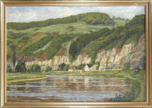 Sign Kindermann, German landscape painter around 1920, large landscape in