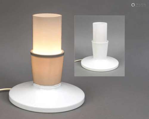 Table lamp, Rosenthal, studio line after 1969, designed by Michael Young, signed on thebottom, white
