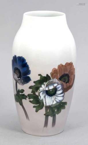 Baluster vase, Bing & Grondahl, Copenhagen, 1970s, model no. 286-5243, polychromeunderglaze painting