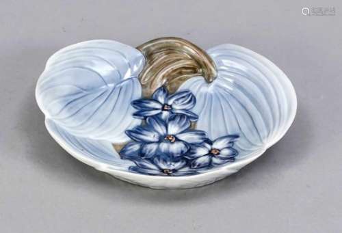 Art Nouveau bowl, Bing & Grondahl, Copenhagen, 1950s, model number 1167, relief bowl withfloral