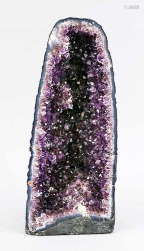 Große Amethyst-Druse, violettes Quarzmineral, H. 46,5 cm
