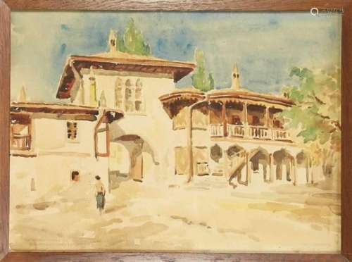 Franz-Josef Herold (1904-1986), Tartar's Castle in Bakhchisaray in the Crimea, watercoloron paper,
