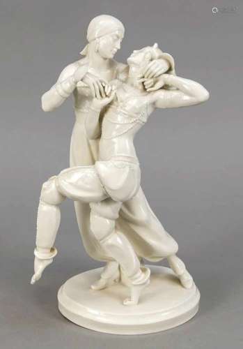 Art déco-Figur, Schwarzburger Werkstätten für Porzellankunst, Fuchsmarke, 20. Jh., 2.W.,tanzendes