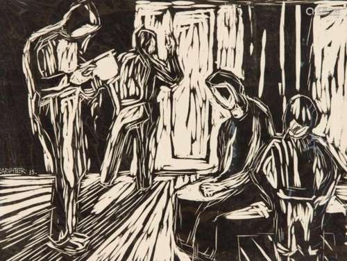 Eduard Bargheer (1901-1979), ''Familie'', woodcut, published in the series ''GraphikHamburger