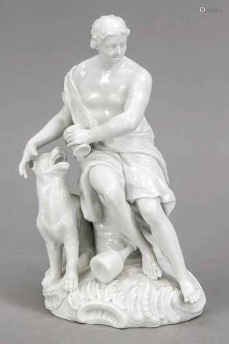 Seated Bacchant with Panther, KPM Berlin, beginning. 20th century, 1st quality, white,from a