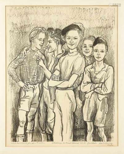 Lea Grundig (1906-1977), ''Coal and Steel for Peace - apprentices in the Karl Marx Zwickaufactory'',