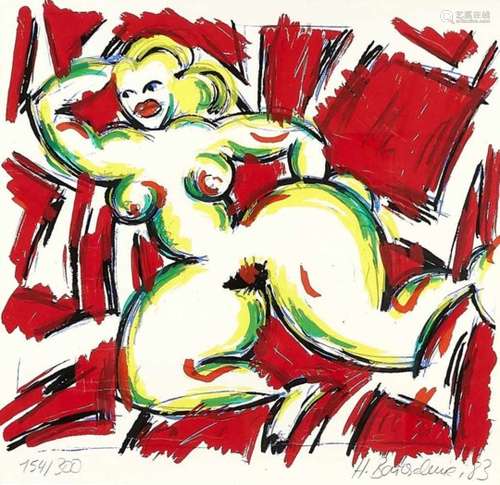 Heide Barthelmie (* 1952), Austrian artist, painter, designer, lives and works in Berlin.Nude, color