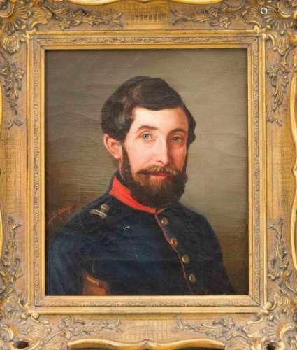Portrait painter of the 1st half of the 19th century, portrait of a young man in uniform,oil on