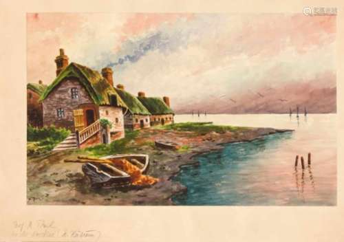 Prof. A. Theil, 1st half of the 20th century, ''An der Nordsee'' (near Husum), watercolor onpaper,