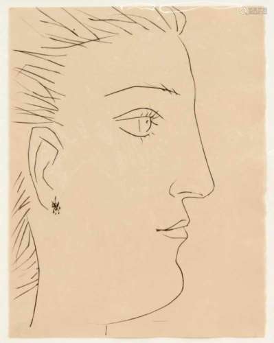 Pablo Picasso (1881-1973): Tête de femme (Dora Maar, Buste de figure féminine). Drypointetching on