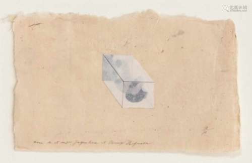 Ion Bitzan (1924-1997), Romanian artist, collage on natural paper. With a handwrittendedication to