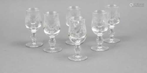 Six liqueur cups, 2nd half of the 20th century, Meissner Bleikristall GmbH, MarliesSändig, model