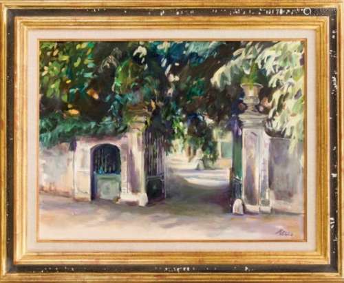 Luis Alberto Mello (* 1954), gate entry ''Regard sur le cup'', oil on canvas, u. re. signed,