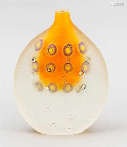 Vase, Italy, 2nd half of the 20th century, Murano, oval stand, flattened, oval body withvery