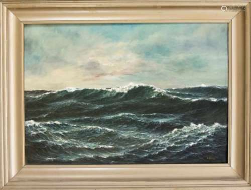A. Döring, marine painter 1st half of the 20th century, large seascape, oil on canvas, u.re.