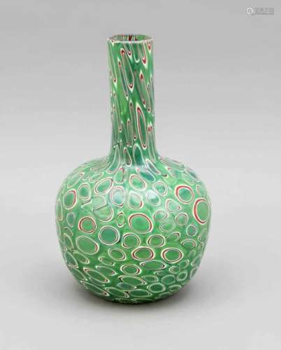 Vase, Italy, 2nd half of the 20th century, Murano, probably Fratelli Toso, round base,bulgy body,
