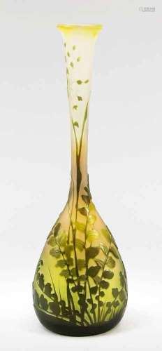 Vase, beginning of 20th century, Gallé, oval stand, teardrop-shaped body with a slenderneck,