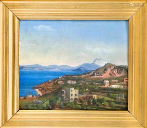 Albinia Schaffalitzky de Muckadell (1824-1897), view of Ischia with the Gulf of Naples andVesuvius