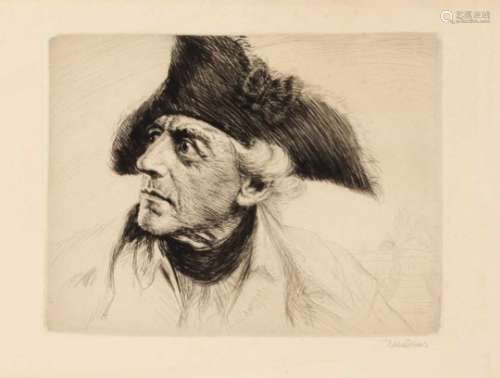 Mixed lot of 13 etchings from the 1st half of the 20th century, Karl Bauer (1905-1993),''Frederick