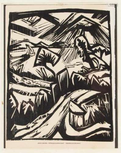 Erich Heckel (1883-1970), spring landscape, woodcut, WvZ 255 B (from B), probably one of100