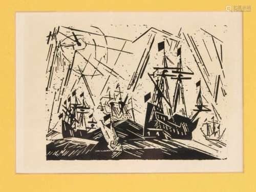 Lyonel Feininger (1871-1956), Hansa Fleet, 1919, woodcut on wove paper from Pfister''German