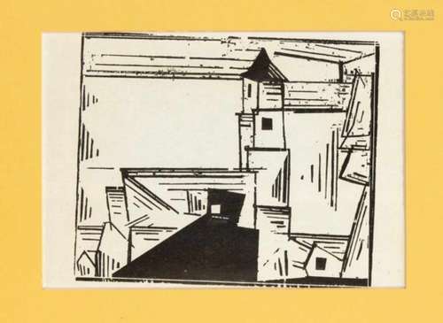 Lyonel Feininger (1871-1956), Gelbe Dorfkirche 3, 1931, woodcut, WvZ Prasse / W270,posthumous