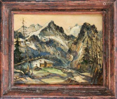 Walter Bohnefeld (1880-1960), Alpspitze near Garmisch-Patenkirchen, oil on cardboard, u.left