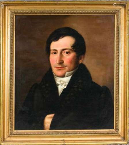 Monogrammist ''D.R.'', portrait painter of the Biedermeier period around 1820, portrait of ayoung