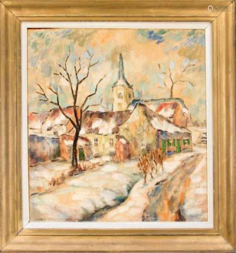 Unidentified painter from the 1st half of the 20th century, impressionistic view of avillage in